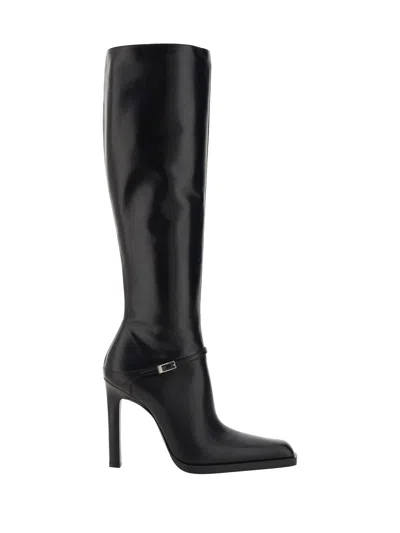 Saint Laurent Heeled Nina Boots In Black