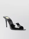Saint Laurent Heeled Open Toe Mules With Patent Finish