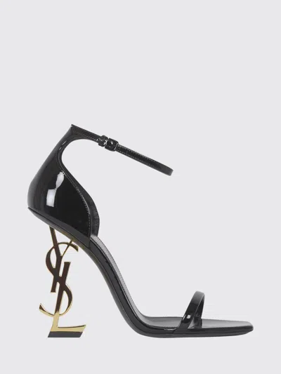Saint Laurent Opyum Patent Leather Sandals In Black