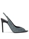 Saint Laurent Ysl Logo-print Heeled Pumps