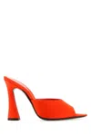 Saint Laurent Suite Satin Block-heel Mules In Orange
