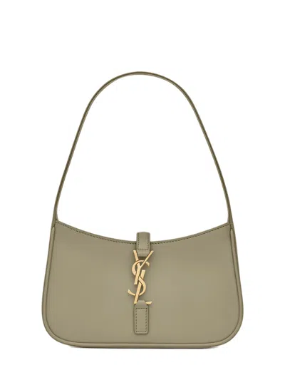 Saint Laurent Height 11.5 Cm; Width 19 Cm; Depth 4.5 Cm Mini Top Handle Credit Card Case With Ysl Ho In Verde