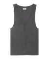 Saint Laurent Scoop-neck Silk Tank Top In Gray