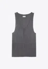 Saint Laurent Scoop-neck Silk Tank Top In Black