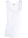 Saint Laurent Paris Women Canotta Henley In Popeline Di Cotone