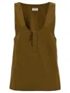 Saint Laurent 'henley' Tank Top In Brown