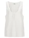 Saint Laurent Semi-sheer Henley Tank Top In White