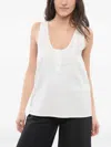 Saint Laurent Women's Henley Dinghy Top In White