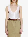 Saint Laurent Cotton Poplin Tank Top In White