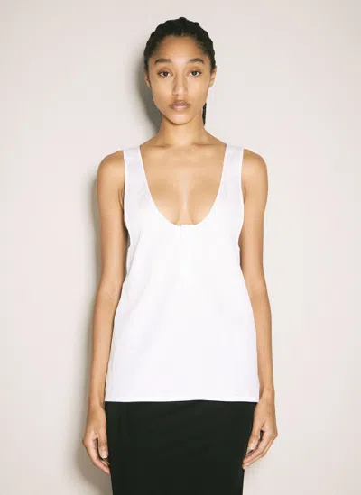 Saint Laurent Women's Henley Dinghy Top In White
