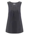 Saint Laurent Henley Top In Grey