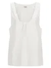 Saint Laurent Semi-sheer Henley Tank Top In White