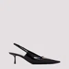 Saint Laurent Hermione Leather Kitten Slingback Pumps In Nero Nero