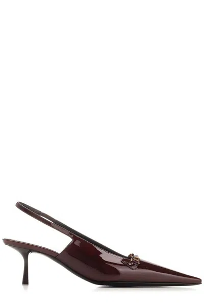 Saint Laurent Carine Embellished Patent-leather Slingback Pumps In Multicolor