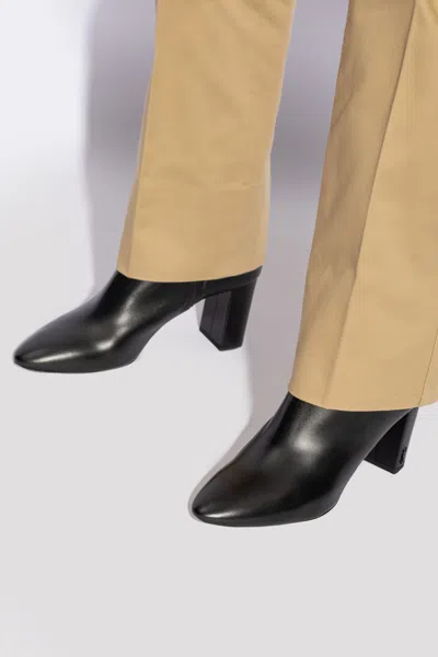 Saint Laurent High Heeled 'loulou' Ankle Boots In Black
