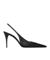 Saint Laurent Babylone Breteuil Slingback Pumps In Smooth Leather In Black