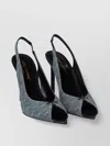 Saint Laurent High-heeled Sandals In Textured Fabric