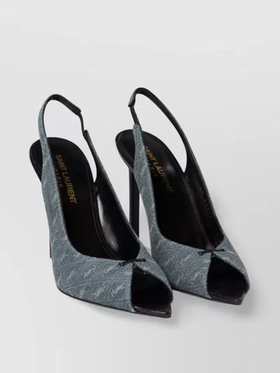 Saint Laurent High-heeled Sandals In Textured Fabric