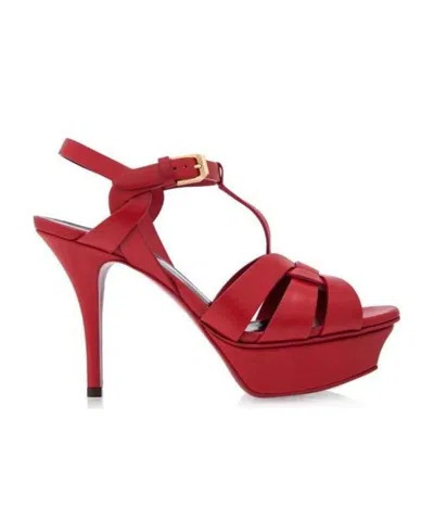 Saint Laurent High Heeled Sandals In Red