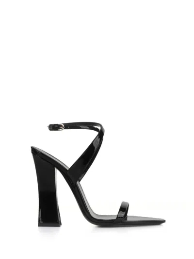 Saint Laurent Eva 110 Patent Sandal In Black