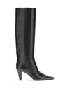 Saint Laurent Jill Calfskin Knee Boots In Black