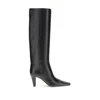 Saint Laurent Jill Calfskin Knee Boots In Black