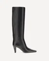 Saint Laurent Jill Calfskin Knee Boots In Black