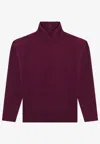 Saint Laurent High-neck Boxy Sweater In Purple