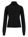 Saint Laurent High-neck Long-sleeve Sweater In Black