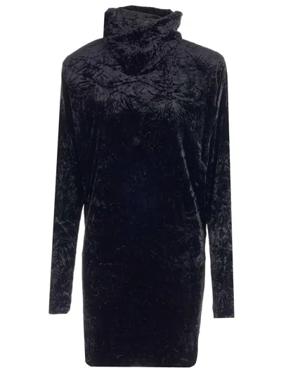 Saint Laurent High Neck Long-sleeved Top In Black