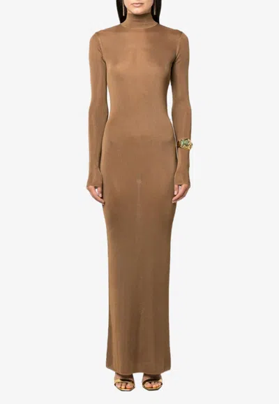 Saint Laurent High-neck Maxi Dress