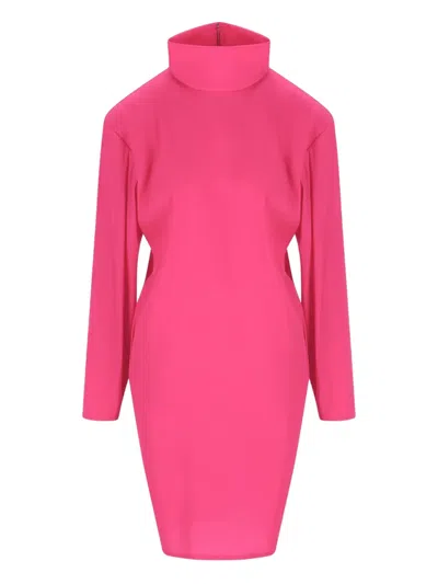 SAINT LAURENT HIGH-NECK MIDI DRESS