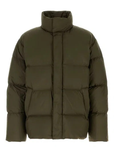 Saint Laurent Down Puffer Jacket In Water-repellent Canvas In Brown