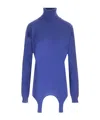 Saint Laurent High-neck Sweater In Blue