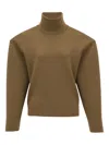 Saint Laurent Turtleneck Sweater In Brown