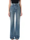 Saint Laurent High Rise Flared Boot-cut Jeans In Blue