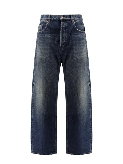 Saint Laurent High-rise Jeans In Heritage Vintage Blue Denim