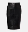 Saint Laurent High-rise Leather Miniskirt In Black