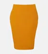 Saint Laurent High-rise Pencil Skirt In Orange