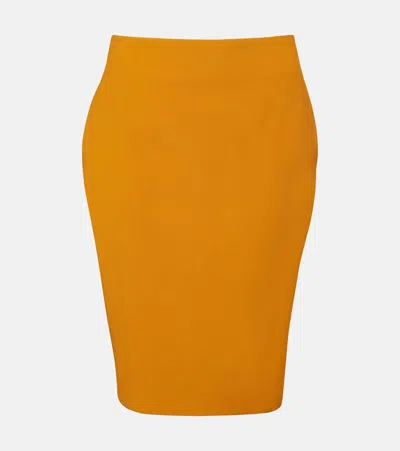 Saint Laurent High-rise Pencil Skirt In Orange