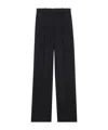 Saint Laurent High-rise Pinstripe Pants In Brushed Wool And Cashmere Flannel In Black
