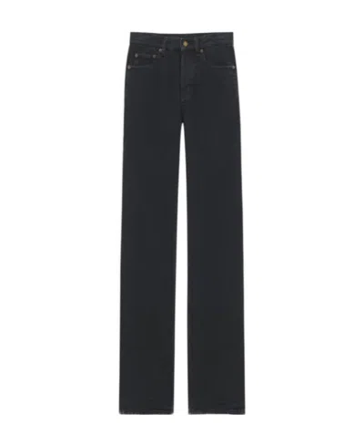 Saint Laurent High-rise Straight Jeans In Black