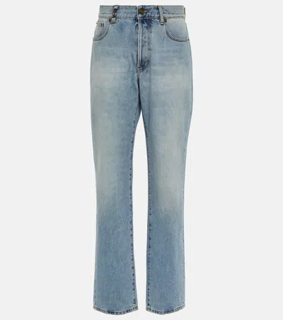 Saint Laurent High-rise Straight Jeans In Blau