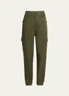 Saint Laurent High-rise Straight-leg Cargo Trousers In Flannel