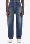 Saint Laurent High-rise Straight-leg Jeans In Blue