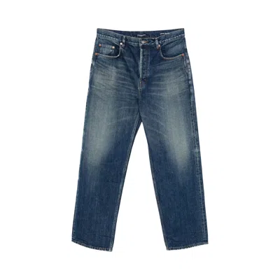 Pre-owned Saint Laurent High Rise Straight Leg Pants 'heritage Blue' | Men's Size 30
