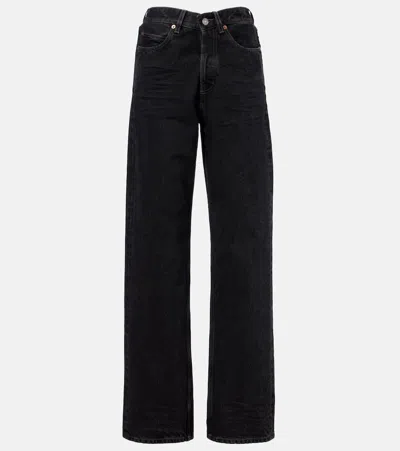 Saint Laurent High-rise Wide-leg Jeans In Black