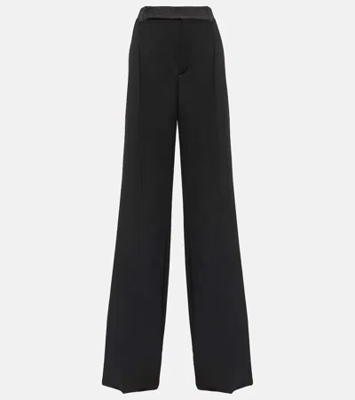 Saint Laurent High-rise Wide-leg Suit Pants In Black