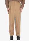Saint Laurent High-rise Wool Pants In Khaki