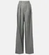 Saint Laurent Grey Pants With Pences And Belt Loops In Wool Woman In Grey